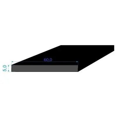 9350325 Pryžový profil 5x60mm, EPDM 70 °Sh, obdélníkový Bezpečná Platba